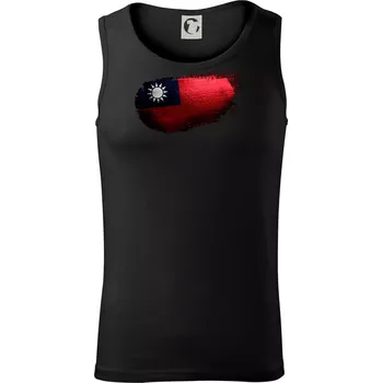 Taiwan vlajka štětcem kreslená - Tílko pánské Core - 2XL ( Černá )
