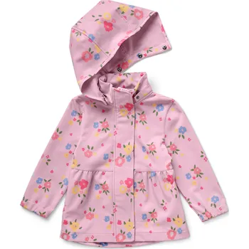 696566 - Tchibo - Dětská softshellová bunda - pro dívky - vel. 98/104 - barva: růžová/květovaný