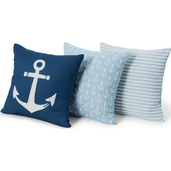 Dekorativní polštářek 697439 - Tchibo - Povlaky na dekorační polštářek - barva: modrá