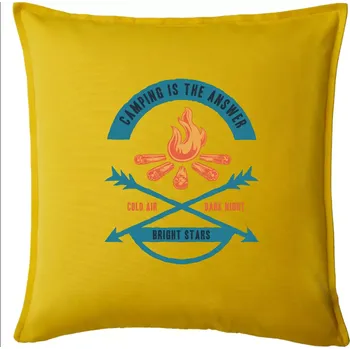 Polštář Camping oheň - Polštář 50x50 - 50x50 - Pouze potah ( Žlutá )