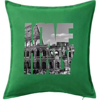 Polštář Love italy - colosseum - Polštář 50x50 - 50x50 - Pouze potah ( Středně zelená )