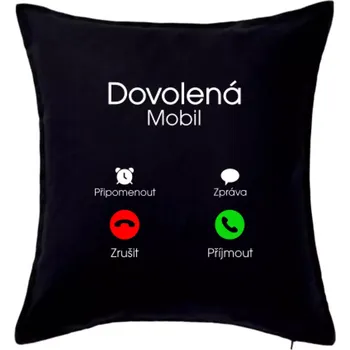 Polštář Dovolená volá - Polštář 50x50 - 50x50 - Pouze potah ( Černá )