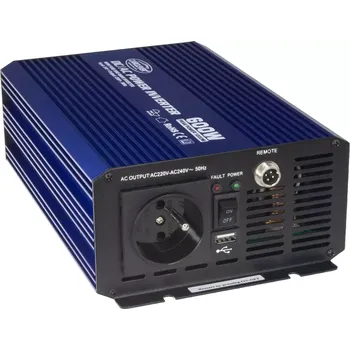 Měnič napětí Sinusový měnič napětí z 24/230V, 600W (35psw624)