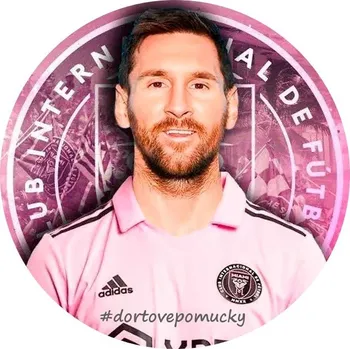 Přisada na vaření a pečení Messi Miami 3 - jedlý papír 20 cm - Úprava na přání +20 Kč / Jedlý papír / Decor gel 50 g +39 Kč