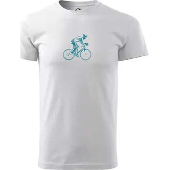 Pánské tričko Cyklista silničkář - Triko extra velké (5-8XL) - 7XL ( Bílá )