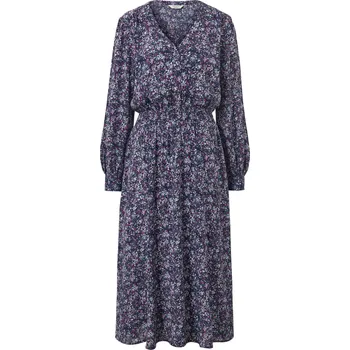 Dámské šaty 670110 - Tchibo - Květované midi šaty - pro ženy - vel. 42 - barva: modrá/květovaný