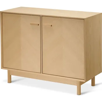 Komoda 664972 - Tchibo - Komoda z jasanového dřeva s dekorativními čely dvířek - barva: hnědá