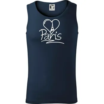 Srdce Paris - Tílko pánské Core - L ( Námořní modrá (velmi tmavá - téměř černá) )