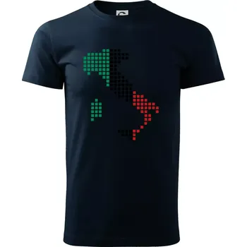 Pánské tričko Itálie obrys vlajka - Triko extra velké (5-8XL) - 8XL ( Námořní modrá (velmi tmavá - téměř černá) )