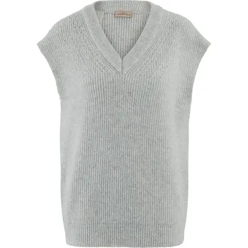 Dámská vesta Tchibo Pletená vesta s vlnou šedá L 44/46