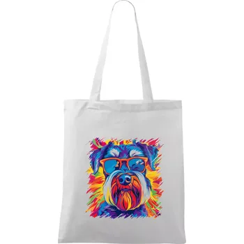 Knírač barevný styl 70s - Taška bavlněná - 42 x 38 cm ( Bílá )