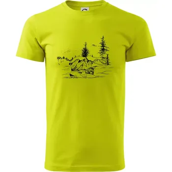 Medvěd hory - Klasické pánské triko vyšší gramáže - L ( Limetková )