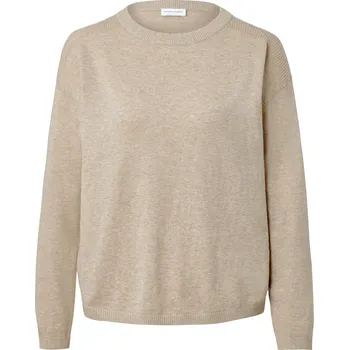 Dámský svetr 645242 - Tchibo - Svetr z jemného úpletu se žebrovaným detailem - pro ženy - vel. L 44/46 - barva: béžová