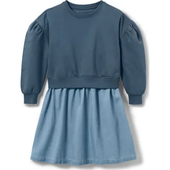 Dívčí šaty 687942 - Tchibo - Dívčí teplákové šaty - pro dívky - vel. 170/176 - barva: modrá