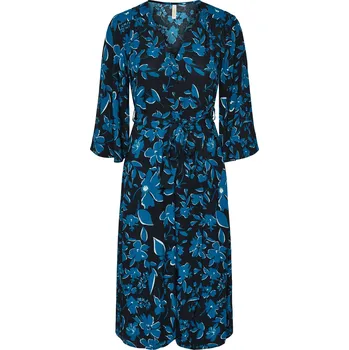 Dámské šaty 652015 - Tchibo - Šaty s potiskem - pro ženy - vel. 44 - barva: modrá/květovaný