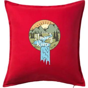 Polštář Life is like a Flowing river - Polštář 50x50 - 50x50 - Pouze potah ( Červená )