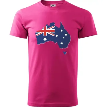 Pánská móda Austrálie - vlajka mapa - Klasické pánské triko vyšší gramáže - XL ( Purpurová )
