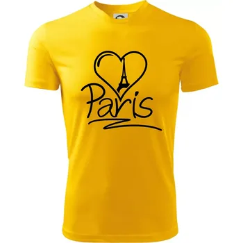 Srdce Paris - Dětské triko sportovní (dresovina) - 134 cm/8 let ( Žlutá )