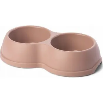 Miska pro psa Barry King Double plastová miska pro psy a kočky M, 0,5L, béžová, 26x15cm,