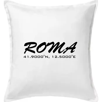 Polštář Roma GPS - Polštář 50x50 - 50x50 - Pouze potah ( Bílá )