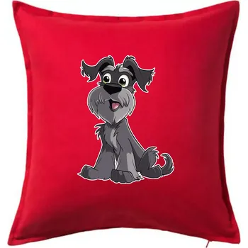 Polštář Knírač kreslený sedící - Polštář 50x50 - 50x50 - Pouze potah ( Červená )