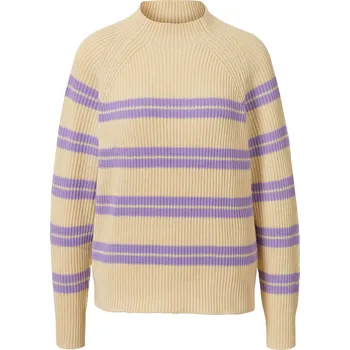 Dámský svetr 653669 - Tchibo - Pletený svetr přes hlavu - pro ženy - vel. M 40/42 - barva: béžová/s proužky
