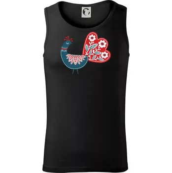 Folklor - páv modrý - Tílko pánské Core - S ( Černá )