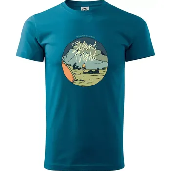 Camp oval Silent Night - Klasické pánské triko vyšší gramáže - S ( Petrolejová )