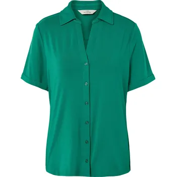 Pánské tričko 703567 - Tchibo - Halenkové triko s knoflíkovou légou - pro ženy - vel. XL 48/50 - barva: zelená