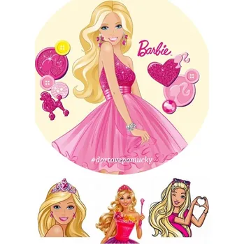 Přisada na vaření a pečení Barbie č.1 jedlý papír - Bez úprav / Fondánový list +40 Kč / Decor gel 50 g +39 Kč