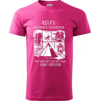 Pánská móda Relax wilderness exploration - Klasické pánské triko vyšší gramáže - 2XL ( Purpurová )