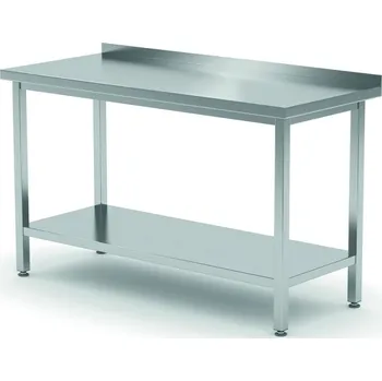 Dílenský stůl Nástěnný stůl s policí – přišroubovaný, hloubka 600 mm, HENDI, Profi Line, 1000x600x(H)850mm