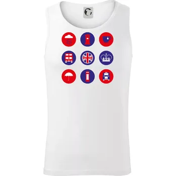 Anglie symboly v kruzích - Tílko pánské Core - XL ( Bílá )