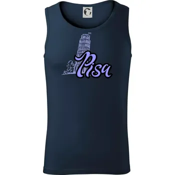 Pisa Lettering - Tílko pánské Core - L ( Námořní modrá (velmi tmavá - téměř černá) )