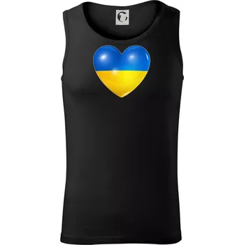 Ukrajina srdce vlajka - Tílko pánské Core - XL ( Černá )