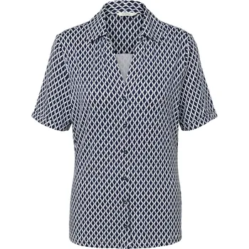 Pánské tričko 703527 - Tchibo - Halenkové triko s knoflíkovou légou a potiskem - pro ženy - vel. S 36/38 - barva: modrá