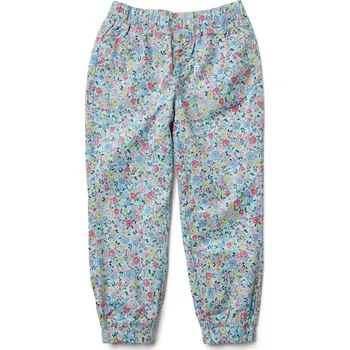 Dívčí kalhoty 695292 - Tchibo - Dívčí navlékací kalhoty – Fit »Ella« - pro dívky - vel. 110/116 - barva: modrá/květovaný