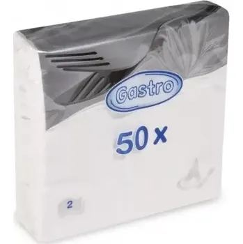 Papírový ubrousek Ubrousky papírové bílé 33x33cm, 2-vrstvý/48bal