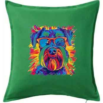 Polštář Knírač barevný styl 70s - Polštář 50x50 - 50x50 - Pouze potah ( Středně zelená )