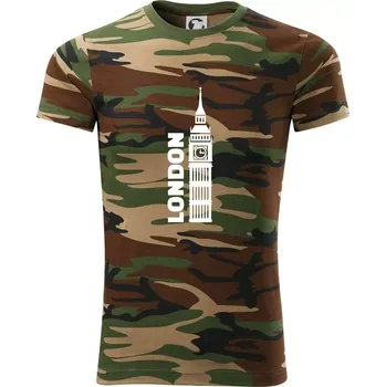 Pánské tričko London věž - Army CAMOUFLAGE - S ( Hnědý maskáč )