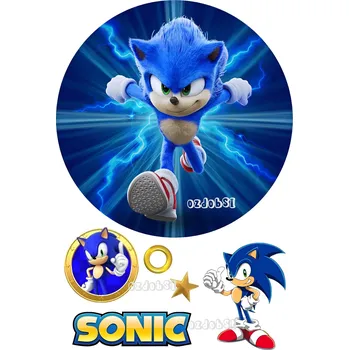 Jedlá dekorace na dort Sonic 2 - jedlý papír - Bez úprav / Jedlý papír / Bez decor gelu