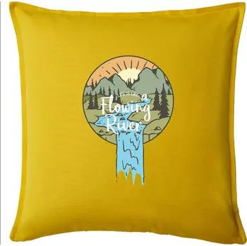 Polštář Life is like a Flowing river - Polštář 50x50 - 50x50 - Pouze potah ( Žlutá )