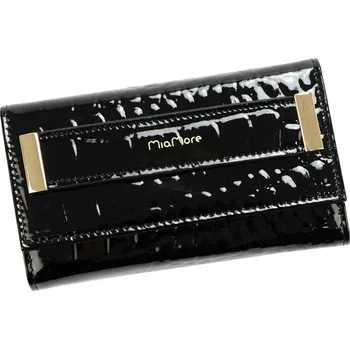 Kabelka Černé kožené etui MiaMore PHONE CASE L1784 pro iPhone 11 s zlatými detaily a odnímatelným popruhem