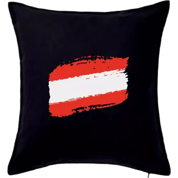 Polštář Rakousko vlajka - Polštář 50x50 - 50x50 - Pouze potah ( Černá )