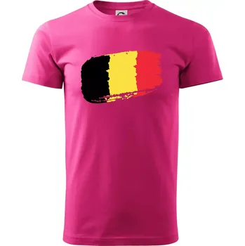 Pánská móda Belgie vlajka - Klasické pánské triko vyšší gramáže - XL ( Purpurová )