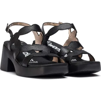 Dámské sandále WONDERS sandály na platformě černé kožené | D-1020 NEGRO Velikost: 42