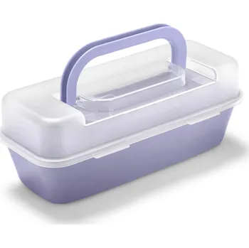 Nádoba na pečení 700459 - Tchibo - Hranatá forma s víkem - barva: fialová