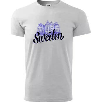 Sweden Lettering - Triko extra velké (5-8XL) - 8XL ( Světlešedý Melír )
