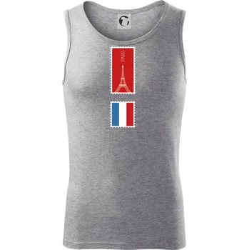 Paříž známka barevná - Tílko pánské Core - M ( Tmavě šedý melír )