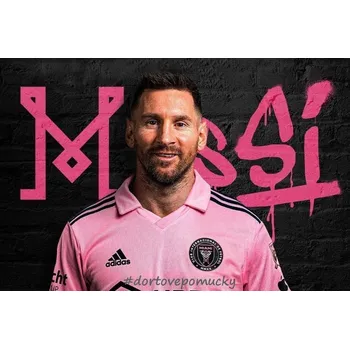 Jedlá dekorace na dort Messi Miami A4 - jedlý papír - Bez úprav / Jedlý papír / Bez decor gelu